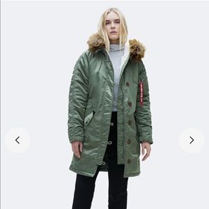 Alpha Industries Elyse Green Parka Small
